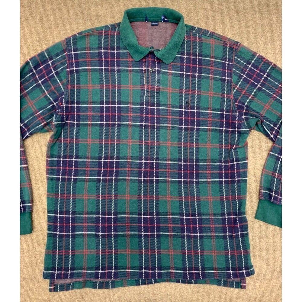 Vintage Polo Ralph Lauren Shirt Mens XL Tartan Plaid 90s USA Made Long Sleeve